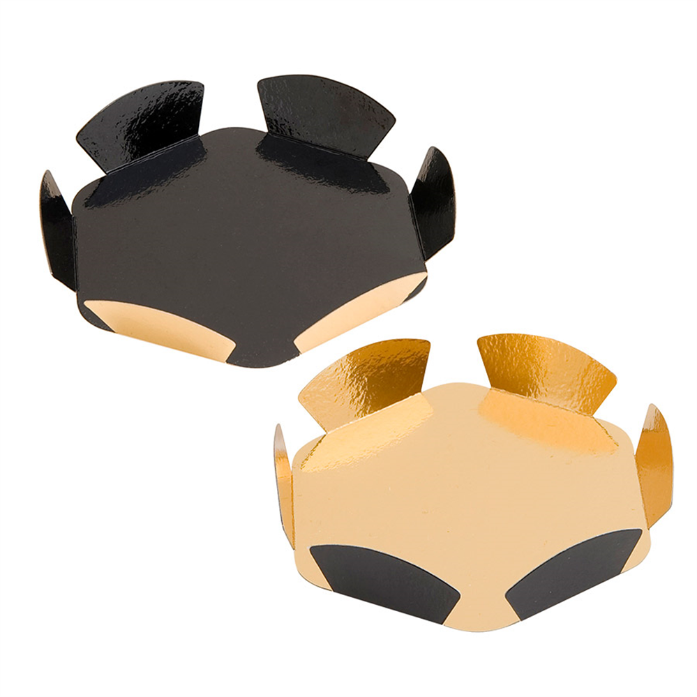 197.95-COROLLA  380 G/M2 Ø 8+1,5 CM ORO NERO CARTONE (200 u.)