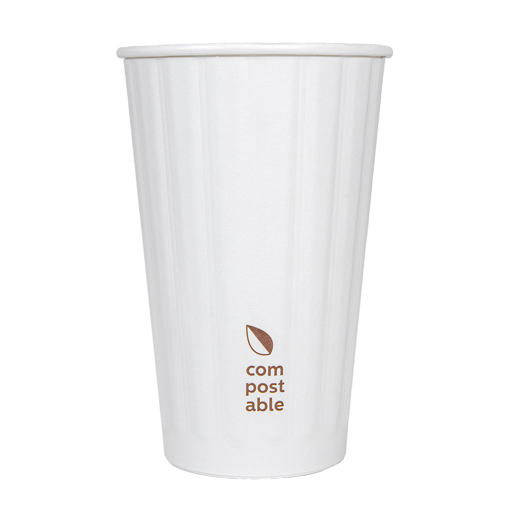 275.26-BICCHIERI BEVANDE CALDE DOPPIA PARETE  480 ML 328 + 210 G/M2 Ø9/6x13,5 CM BIANCO CARTONE (25 u.)