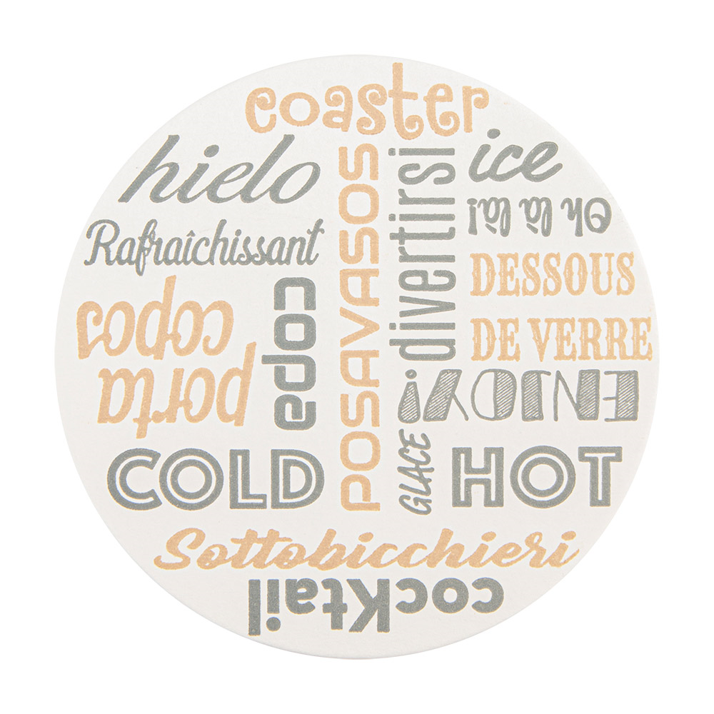 229.06-SOTTOBICCHIERI PAROLE 210 G/M2 Ø9 CM BIANCO CARTONE (500 u.)