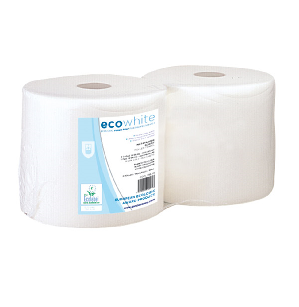 156.19-PANNO CARTA 2 VELO - 900 FOGLI  19 G/M2 Ø26x24 CM BIANCO TISSUE (2 u.)