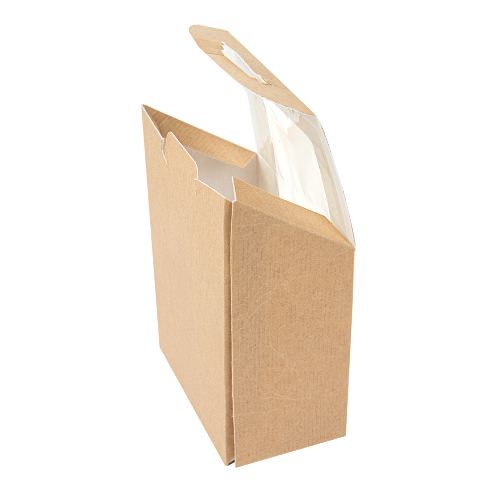 253.57-SCATOLE TORTILLA-WRAP CON FINESTRA 'THEPACK'  9,2x5,1x9,2/12,5 CM NATURALE CARTONE NANO-MICRO + OPP (100 u.)