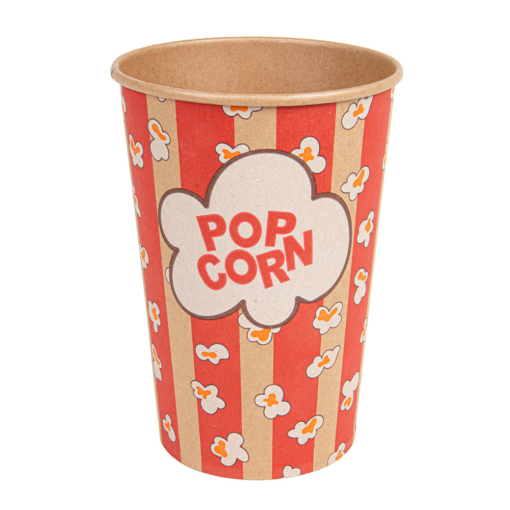 268.54-RECIPIENTI PER POPCORN  1380 ML 230 +20 PE G/M2 Ø 12/8,8x17,5 CM KRAFT (50 u.)