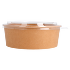 224.48-COMBO INSALATIERA + COPPERCHIO PET 1300 ML - 43,3 oz 320 + 18 PE G/M2 Ø 18,4/16x6,6 CM NATURALE KRAFT (25 u.)
