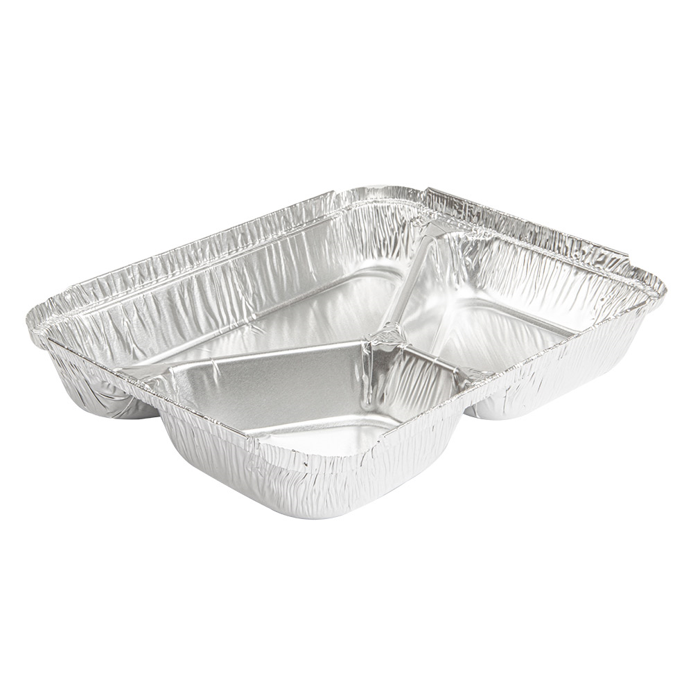 135.96-CONTENITORE -3 SCOMPARTI  380/220/160 ML 22,7x17,7x3 CM ALLUMINIO (100 u.)