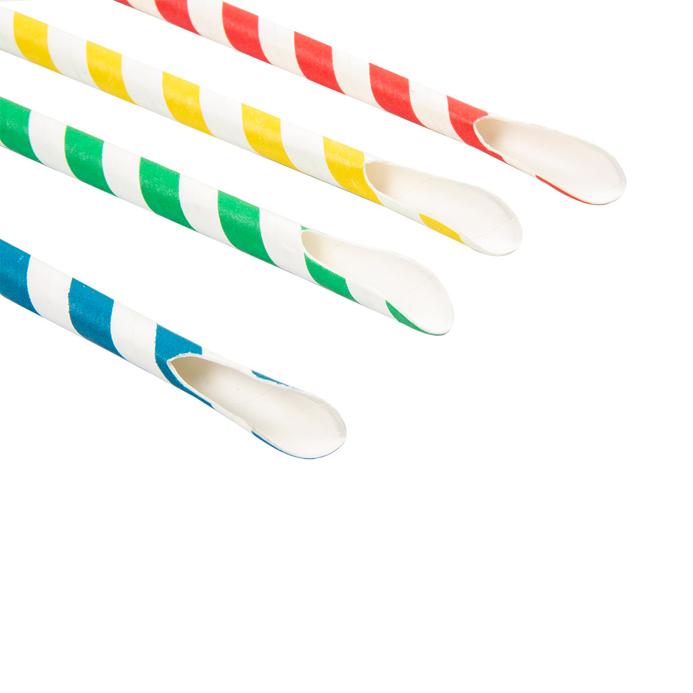 227.97-CANNUCCE A STRISCE CON CUCCHIAIO 'PAPER'  Ø0,8x21 CM COLORI VARIE CARTA (100 u.)