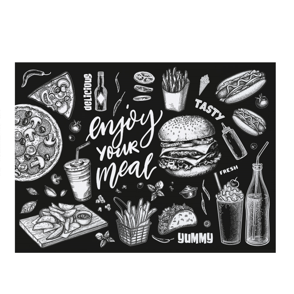 270.82-TOVAGLIETTE OFFSET FAST FOOD 120 G/M2 30x42 CM NERO CELLULOSA (250 u.)
