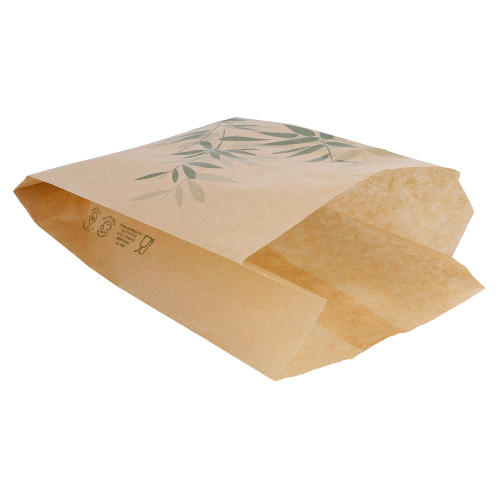 146.26-SACCHETTI HAMBURGER 'FEEL GREEN' 34 G/M2 12+7x18 CM NATURALE PERGAMANA ANTIGRASSI (500 u.)