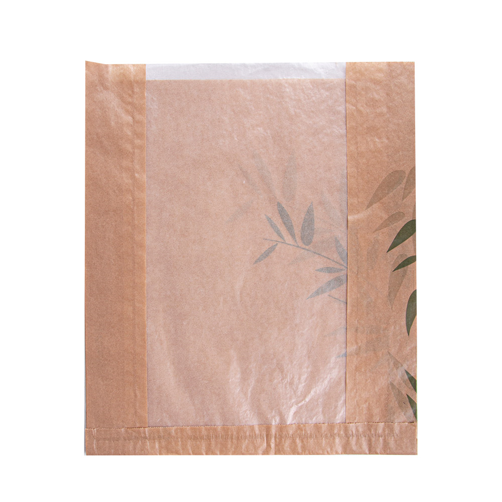 231.07-SACCHETTI PANE CON FINESTRA ECO 'FEEL GREEN-JUST PAPER'  32 G/M2 26+4x30 CM NATURALE KRAFT (250 u.)