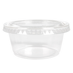215.08-50 COPPETTE PICCOLE + 50 COPERCHI 100 ML Ø7,4x3,5 CM TRASPARENTE PP