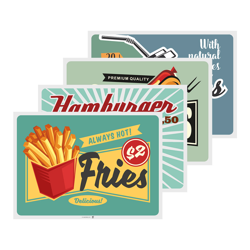 275.15-TOVAGLIETTE VINTAGE - FAST FOOD 70 G/M2 31x43 CM QUATRICOMIA CELLULOSA (500 u.)