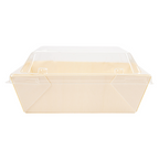 254.88-COMBO BARCHETTE + COPPERCHIO PET 'WOOD'  12x12x3,5 CM NATURALE LEGNO (50 u.)
