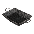 274.13-CESTINI SIMILE VIMINI RETTANG. MANIGLIE   48x35x10 CM NERO PP (12 u.)