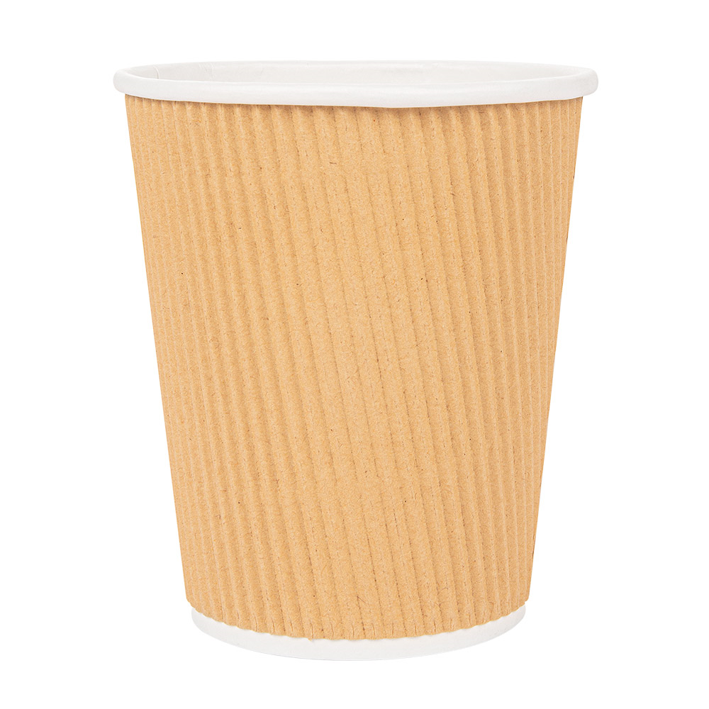 180.76-BICCHIERI BEVANDE CALDE DOPPIA PARETE  240 ML - 8 oz 280 + 250 + 18 PE G/M2 Ø8/5,6x9,2 CM MARRONE CARTONE (25 u.)
