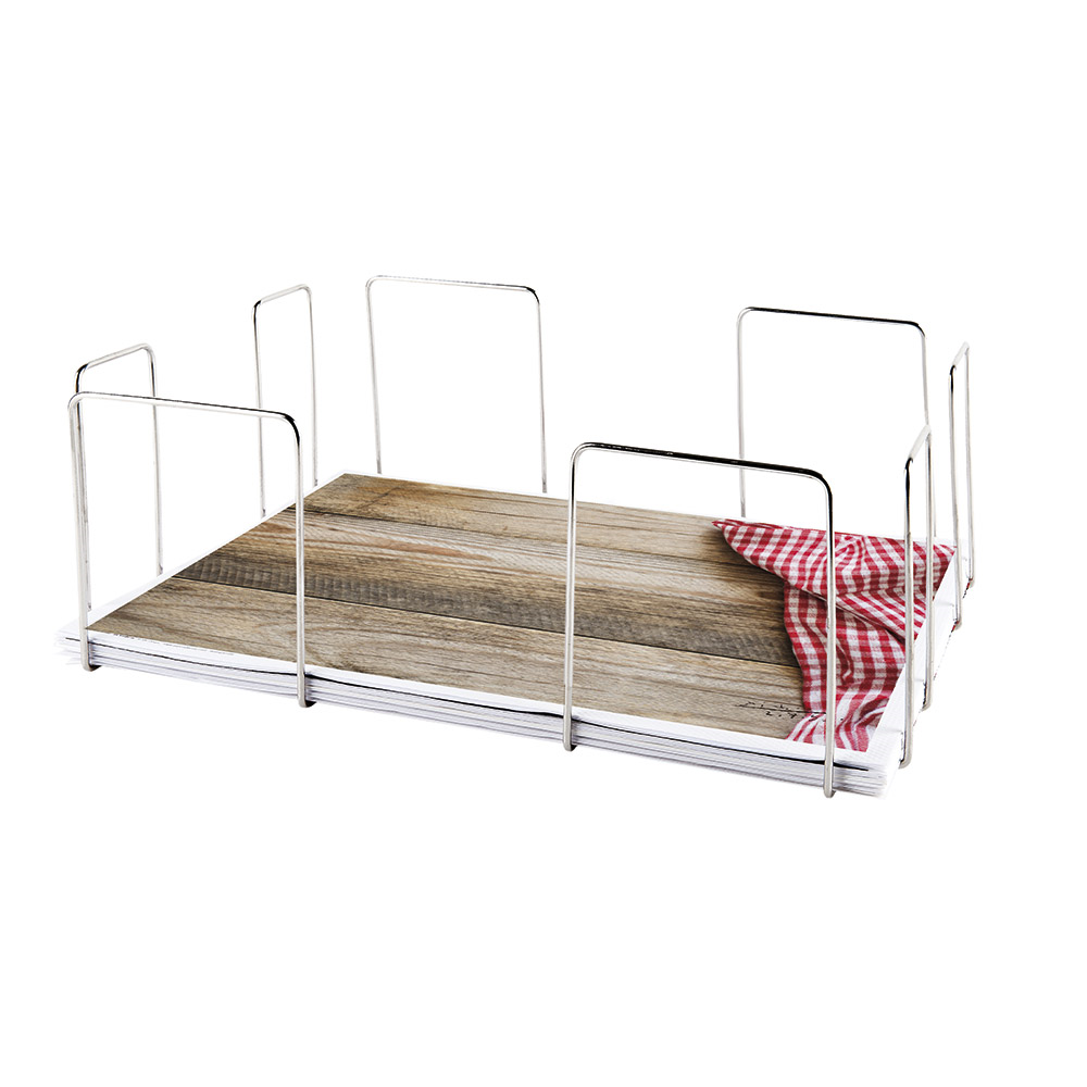 104.65-DISTRIBUTORE TOVAGLIOLI   44x33,5x15 CM ARGENTO ACCIAIO INOX