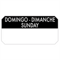 393.79-1000 U. ETICHETTE ADESIVE DOMENICA   5x2,5 CM NERO ADESIVO