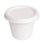 257.43-MINI TERRINE + COPERCHI 'BIONIC' 90 ML Ø 6,2x5,2+0,7 CM BIANCO BAGASSA (50 u.)