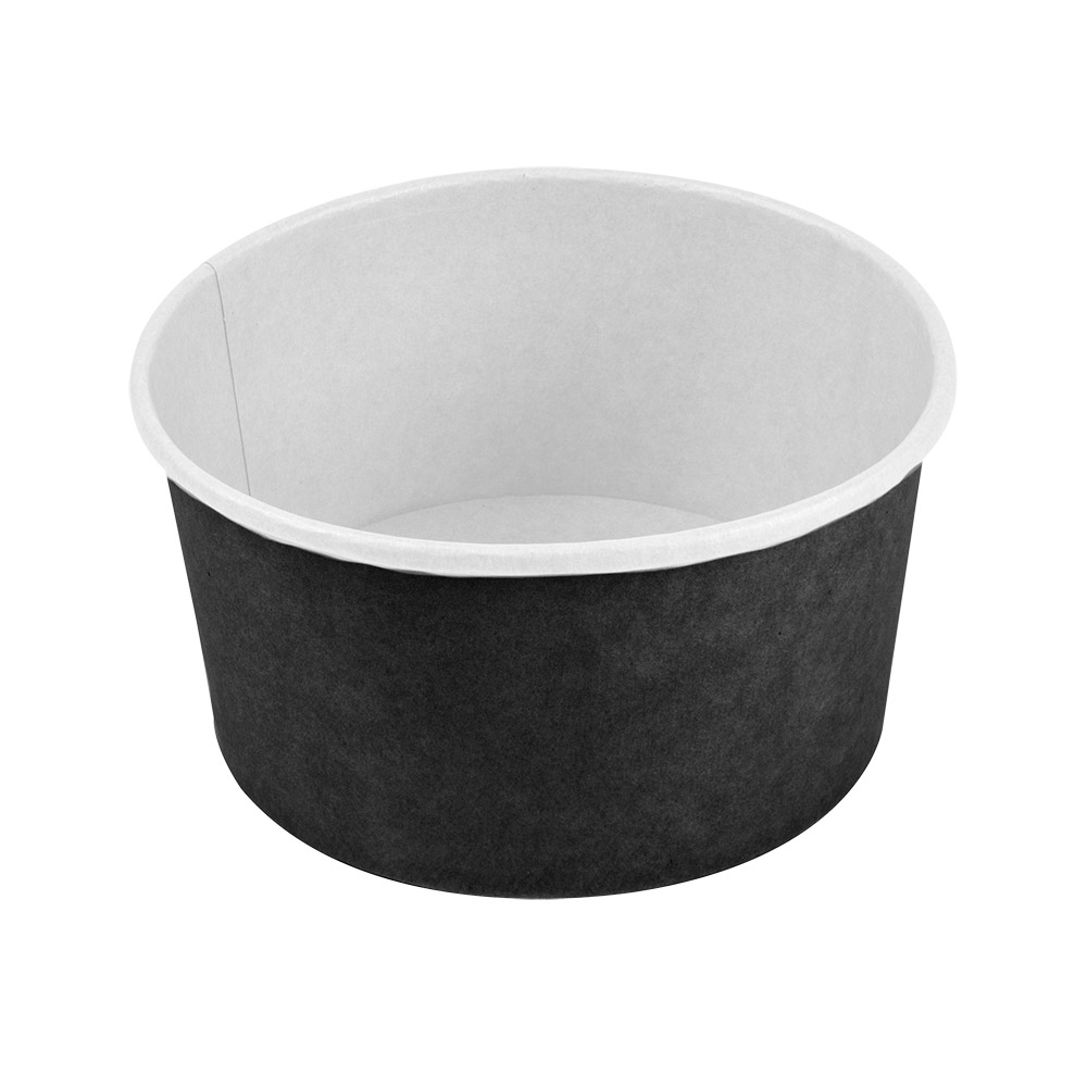 226.36-INSALATIERI  1000 ML - 33,3 oz 300 + 18 PE G/M2 Ø15/12,8x7,5 CM NERO CARTONE (50 u.)