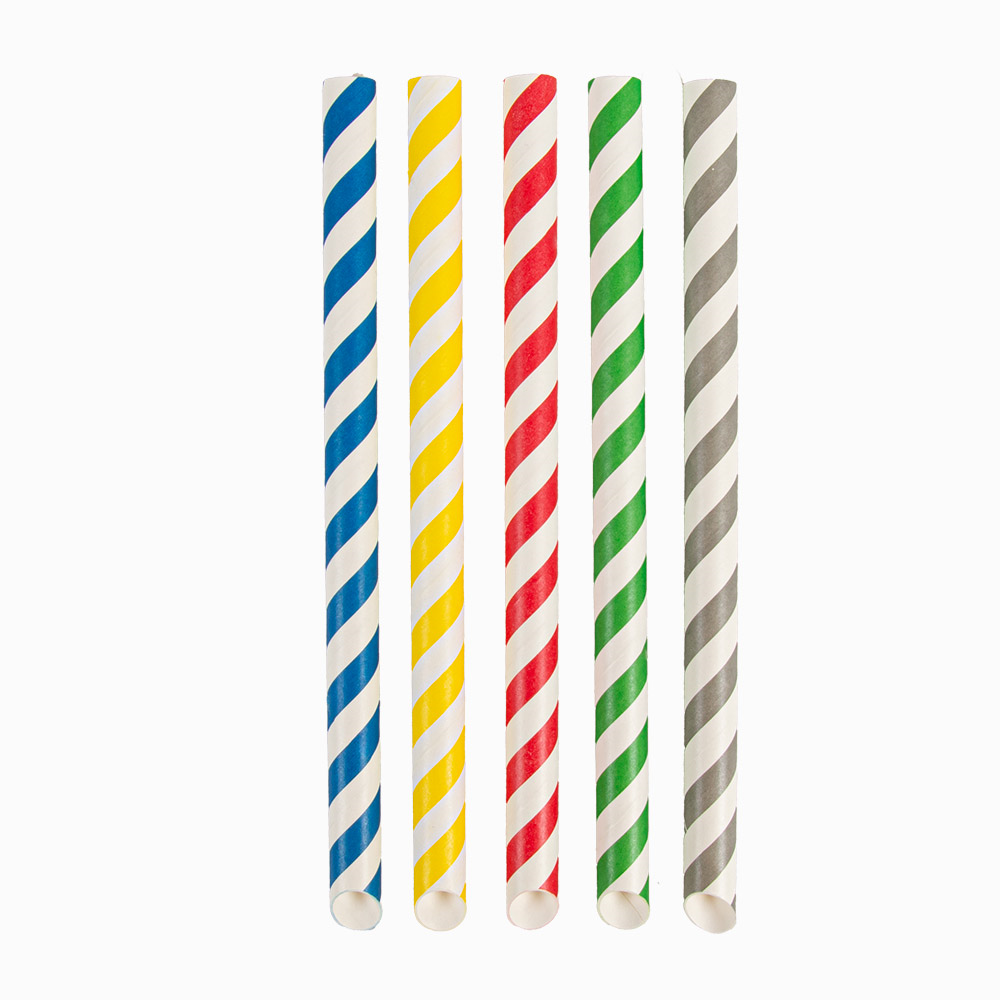268.05-CANUCCE DRITTE A STRISCE 'BUBBLE TEA' 'PAPER'  Ø1,2x20 CM COLORI VARIE CARTA (50 u.)