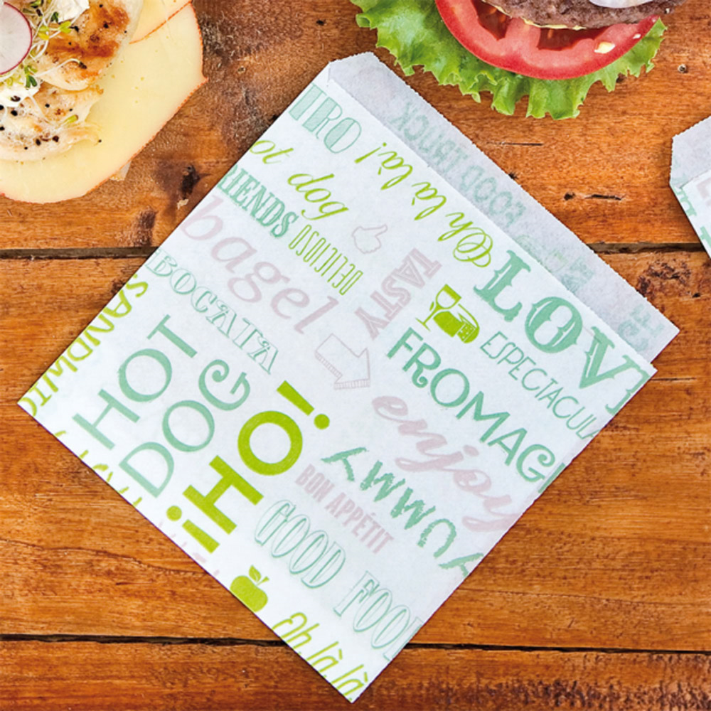 229.35-CARTA ANTIGRASSO APERTO 2 LATI FAST FOOD PAROLE 35 G/M2 13x14 CM BIANCO PERGAMANA ANTIGRASSI (1000 u.)