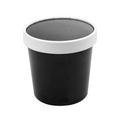 226.42-CONTENITORI CON COPERCHI 360 ML - 12 oz 300 + 18 PE G/M2 Ø9/7,2x8,4 CM NERO CARTONE (25 u.)