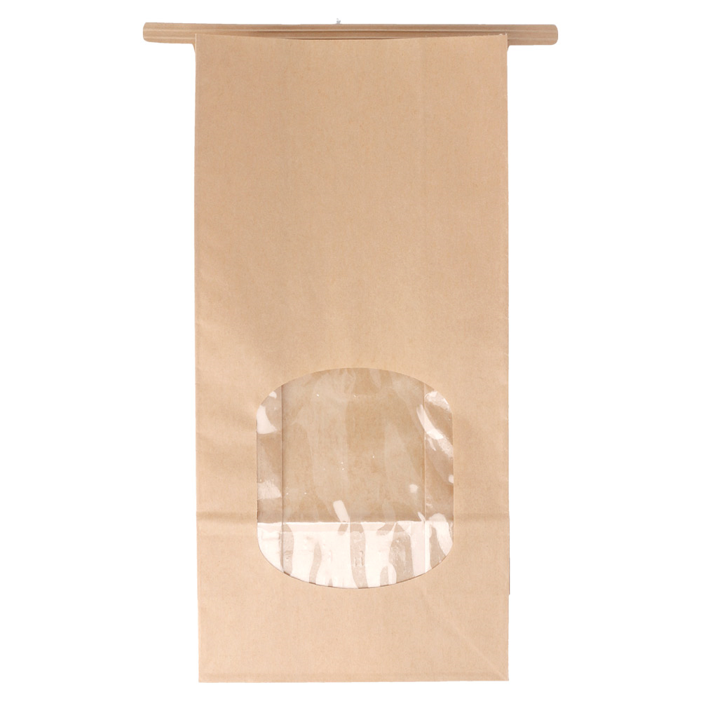 228.71-SACCHETTI SOS CON CHIUSURA CON FINESTRA 1800 GR 60 G/M2 + 25µ OPP 12+6,5x24,6 CM NATURALE KRAFT (50 u.)