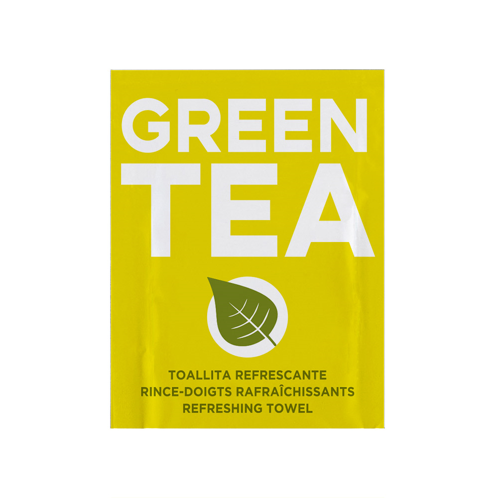 256.30-SALVIETTE RINFRESCANTE GREEN TEA  6x8 CM BIANCO CELLULOSA (500 u.)