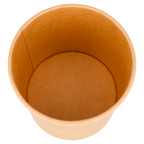 212.59-CONTENITORI CON COPERCHI 360 ML - 12 oz 300 + 18 PE G/M2 Ø 9/7,3x8,6 CM NATURALE KRAFT (25 u.)