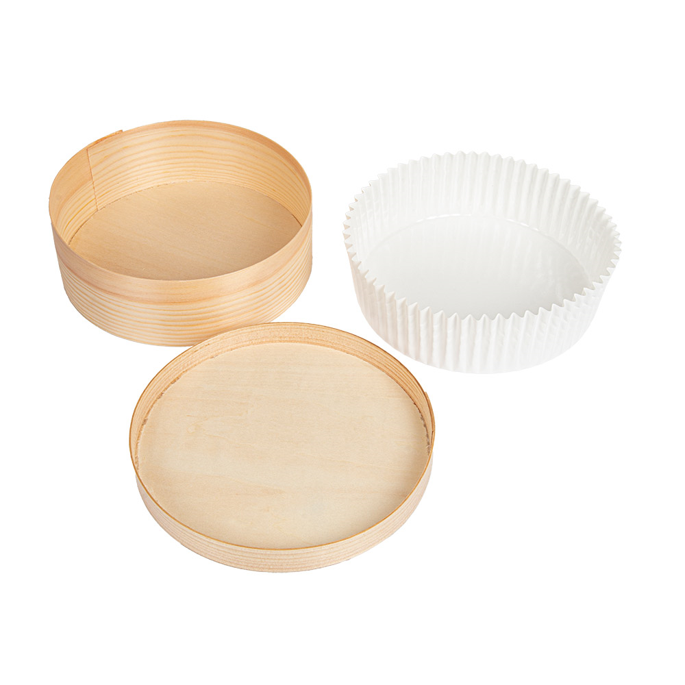 280.47-MINI SCATOLE CILINDRICHE, CON COPERCHIO E CAPSULA 'WOOD' 940 ML Ø 15,5x5 CM NATURALE LEGNO (10 u.)