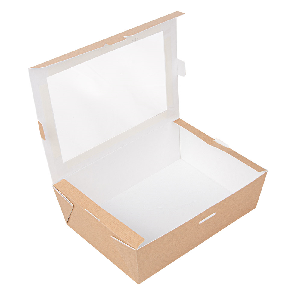 253.65-SCATOLE CON FINESTRA 'THEPACK' 1980 ML 19,8x14x6,4 CM NATURALE CARTONE NANO-MICRO + OPP (25 u.)