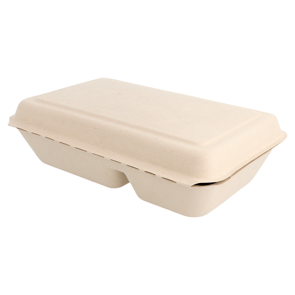 149.21-CONTENITORI 2 SCOMPARTI 'BIONIC' 1 L 16,5x22,5x6,4 CM NATURALE BAGASSA (50 u.)