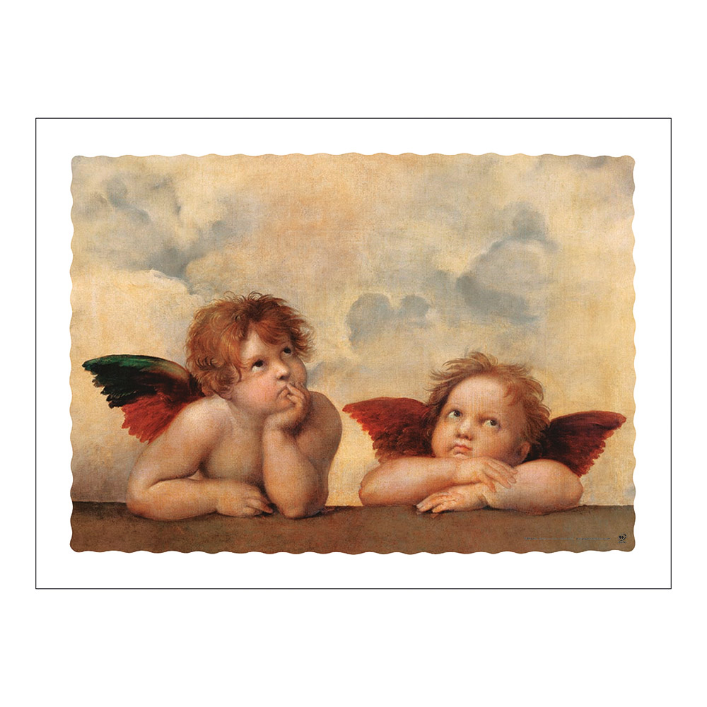 105.18-TOVAGLIETTE OFFSET STAMPATO RAFFAELLO 70 G/M2 29,5x40 CM QUATRICOMIA CELLULOSA (500 u.)