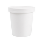 226.40-CONTENITORI CON COPERCHI 480 ML - 16 oz 320 + 18 PE G/M2 Ø9,7/7,5x10 CM BIANCO CARTONE (25 u.)