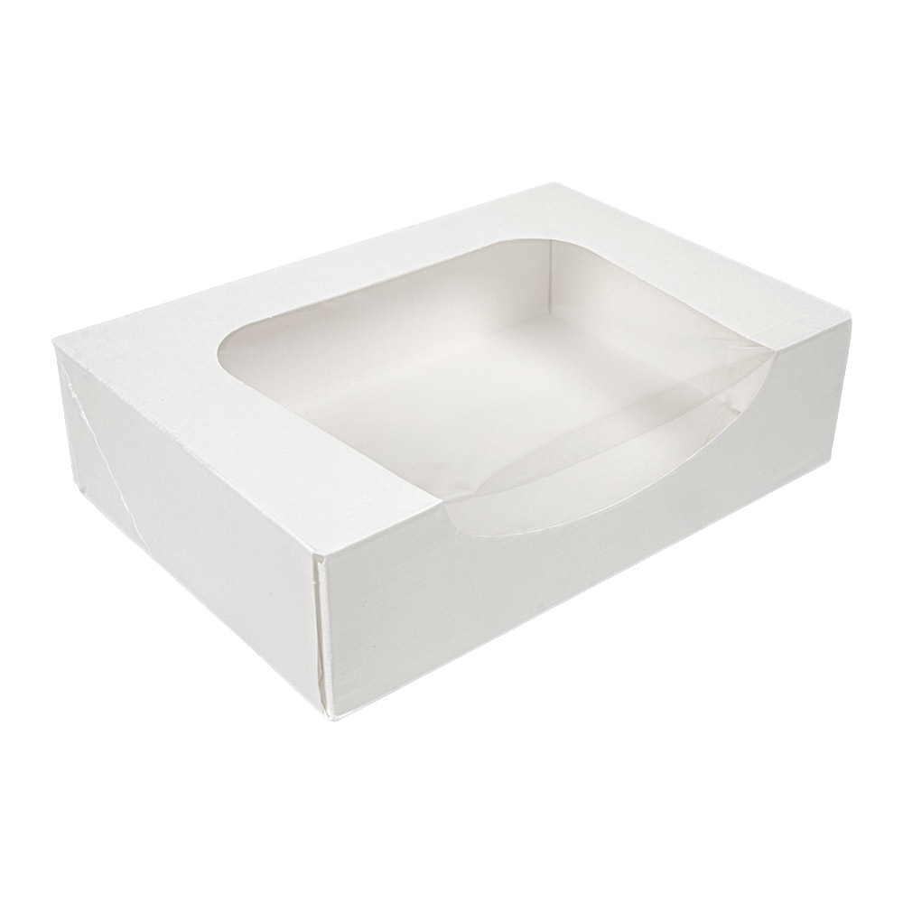 253.42-CONTENITORI SUSHI+FINESTRA 'THEPACK'  17,5x12x4,5 CM BIANCO CARTONE NANO-MICRO + OPP (50 u.)