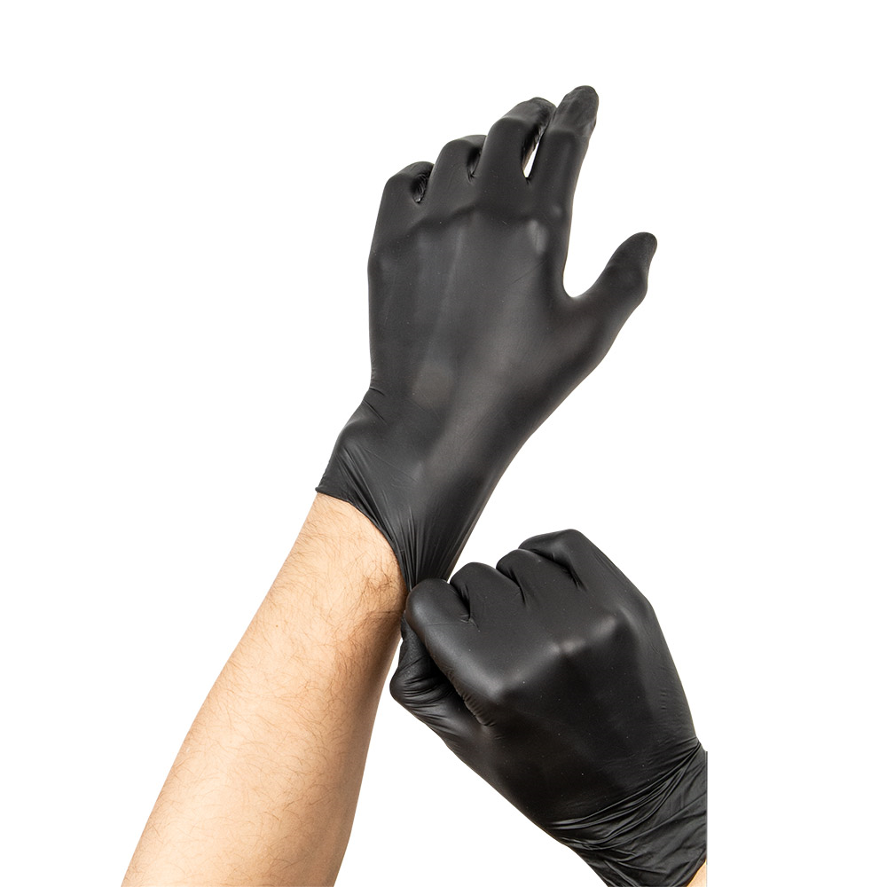 225.45-GUANTI  SIZE: M NERO NITRILE (100 u.)