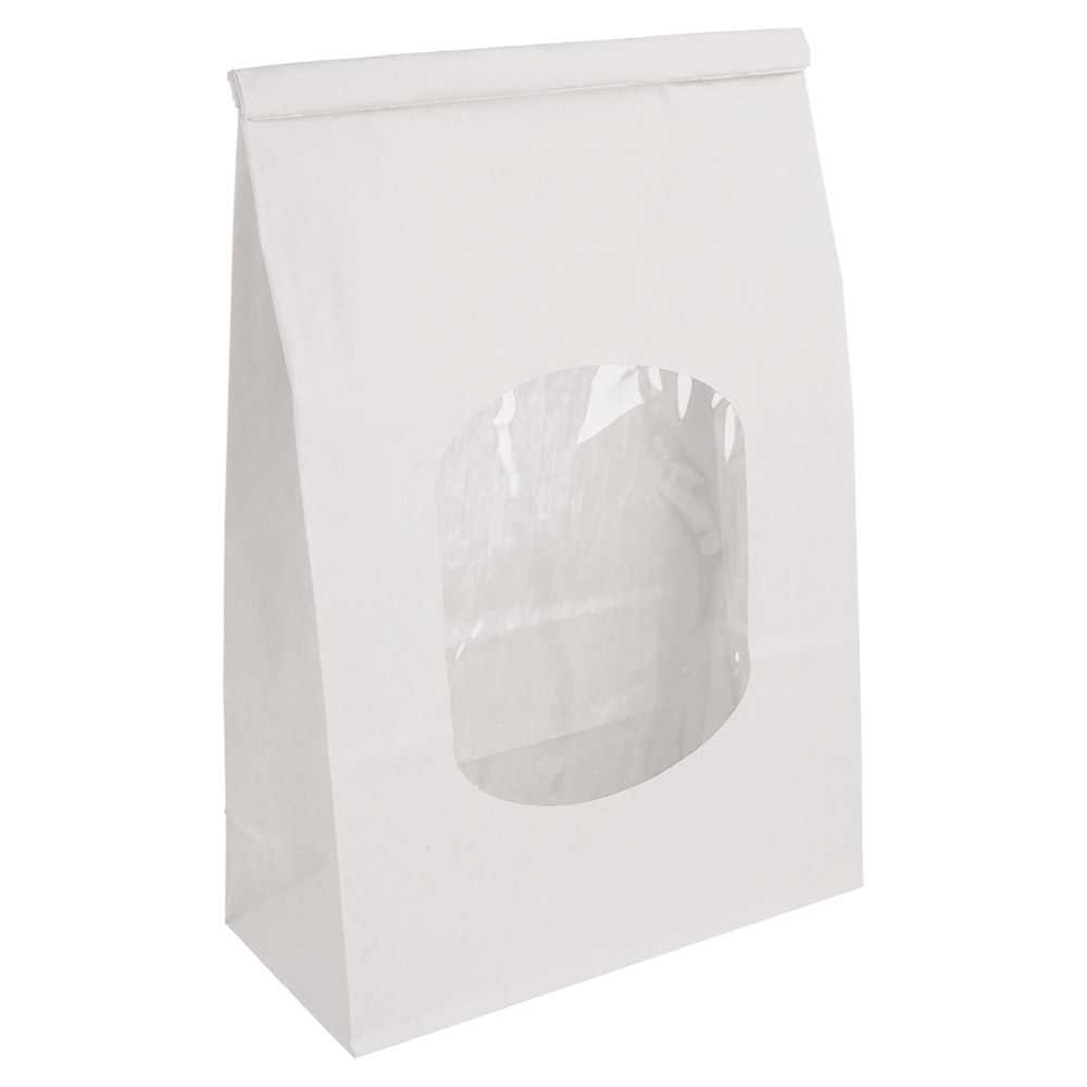 260.74-SACCHETTI SOS CON CHIUSURA CON FINESTRA 2500 GR 60 G/M2 + 25µ OPP 15,5+7x24,2 CM BIANCO CELLULOSA (50 u.)