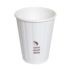 275.24-BICCHIERI BEVANDE CALDE DOPPIA PARETE  240 ML 288 + 210 G/M2 Ø8/5,2x9,5 CM BIANCO CARTONE (50 u.)