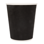 178.38-BICCHIERI BEVANDE CALDE DOPPIA PARETE  240 ML - 8 oz 280 + 250 + 18 PE G/M2 Ø8/5,6x9,2 CM NERO CARTONE (25 u.)