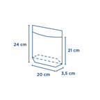 173.21-CONFEZIONI CON BASE E FINESTRA TURTLE PACK 50 G/M2 + 15 PP 20+3,5/3,5x24/21 CM BIANCO KRAFT (100 u.)
