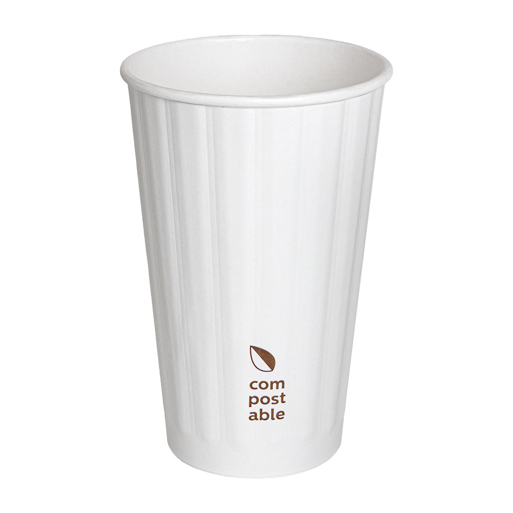275.26-BICCHIERI BEVANDE CALDE DOPPIA PARETE  480 ML 328 + 210 G/M2 Ø9/6x13,5 CM BIANCO CARTONE (25 u.)