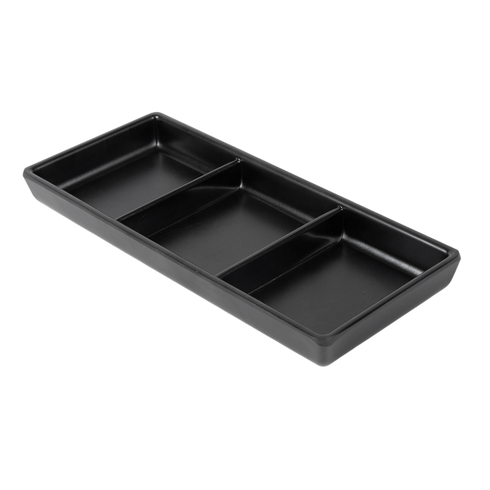 220.13-RECIPIENTI 3 SCOMPARTI ASAMI WARE  19,8x8,8x2,5 CM NERO MELAMINA (1 u.)