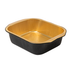 267.81-CONTENITORI LACCATI 497 ML 15,7x12,4x4 CM NERO/ORO ALLUMINIO (50 u.)