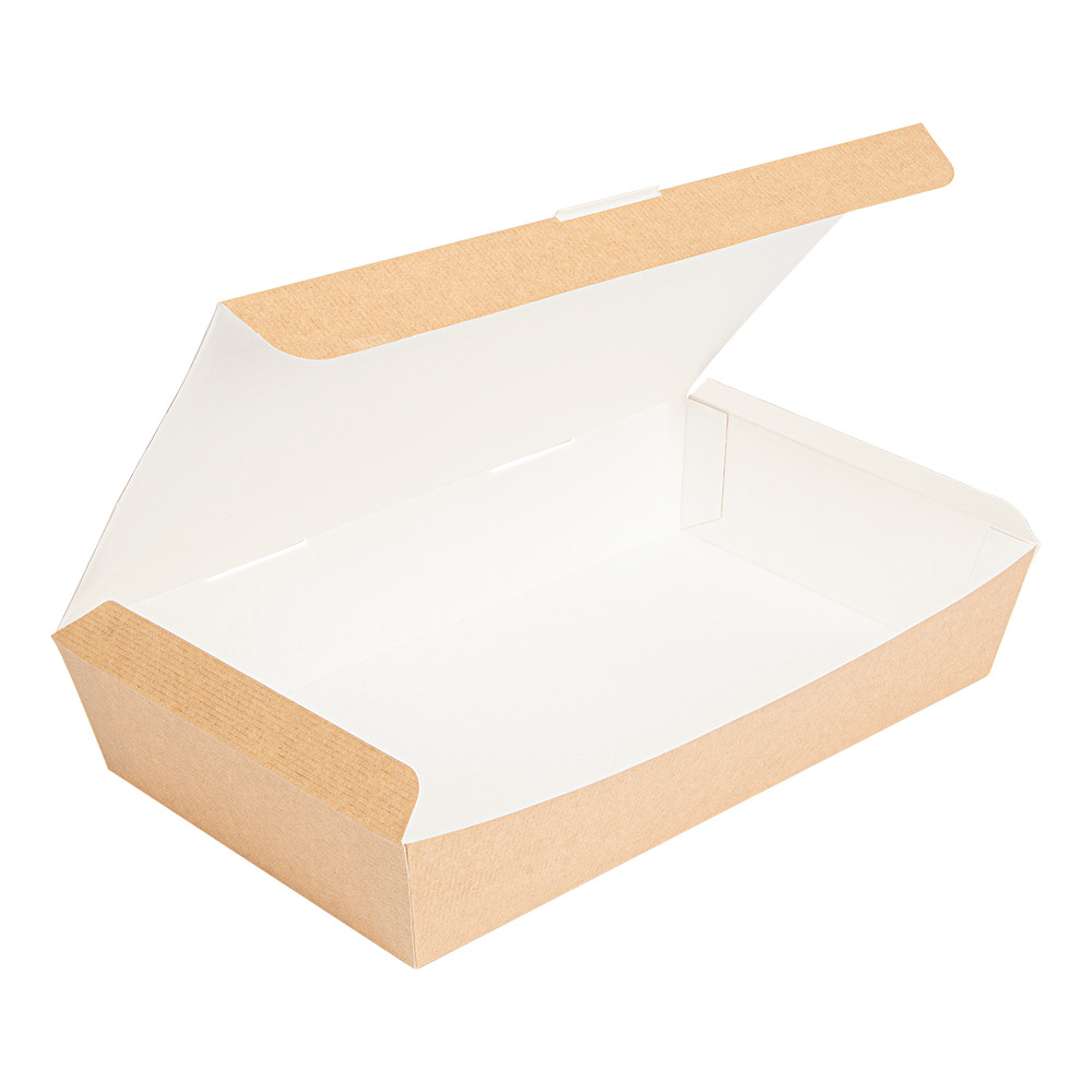 235.21-SCATOLE "LUNCH BOX" COPPERCHIO 'THEPACK' 1700 ML (54 oz) 27,5x16,5x5 CM NATURALE CARTONE NANO-MICRO (60 u.)