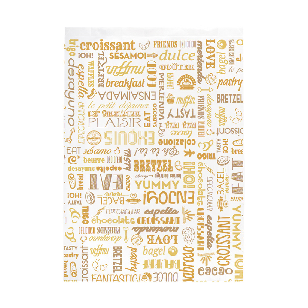 229.17-SACCHETTI CROISSANT ORANGE PAROLE 33 G/M2 26+8x35 CM BIANCO CELLULOSA (250 u.)