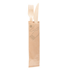 250.65-SET 2/1 FORCHETTA, COLTELLO 'WOOD' MAKAN  16 CM NATURALE LEGNO (100 u.)