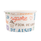 230.30-COPPETTA GELATI PAROLE 70 ML 210 + 18 PE G/M2 Ø6,5x3,9 CM BIANCO CARTONE (50 u.)
