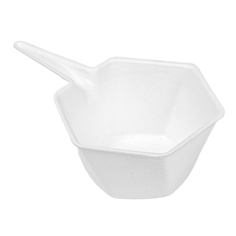 265.79-CONTENITORI ESAGONALE 'BIONIC'  5,5x3 CM BIANCO BAGASSA (100 u.)