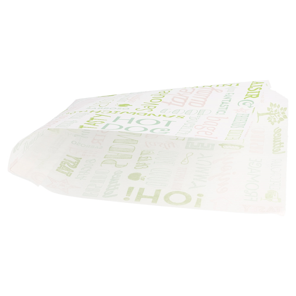 229.37-CARTA ANTIGRASSO APERTO 2 LATI FAST FOOD PAROLE 35 G/M2 17x18 CM BIANCO PERGAMANA ANTIGRASSI (500 u.)