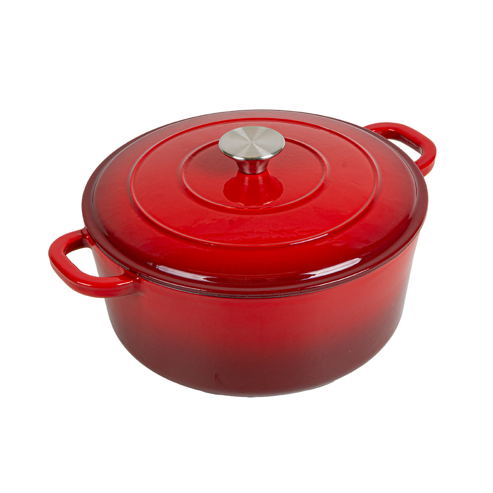 270.76-COCOTTE ROTONDA CON COPERCHIO  5,2 L Ø 26x11,5 CM ROSSO FERRO