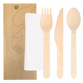 250.61-SET 4/1 POSATE + TOVAGLIOLO 'WOOD' MAKAN  16 CM NATURALE LEGNO (100 u.)