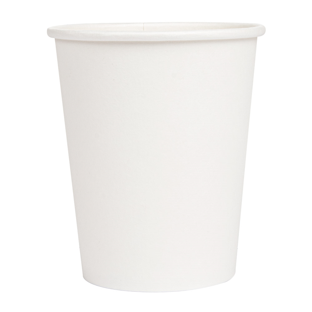 228.96-BICCHIERI BEVANDE CALDE 1 PARETE  240 ML - 8 oz 280 + 18 PE G/M2 Ø8/5,6x9,2 CM BIANCO CARTONE (50 u.)